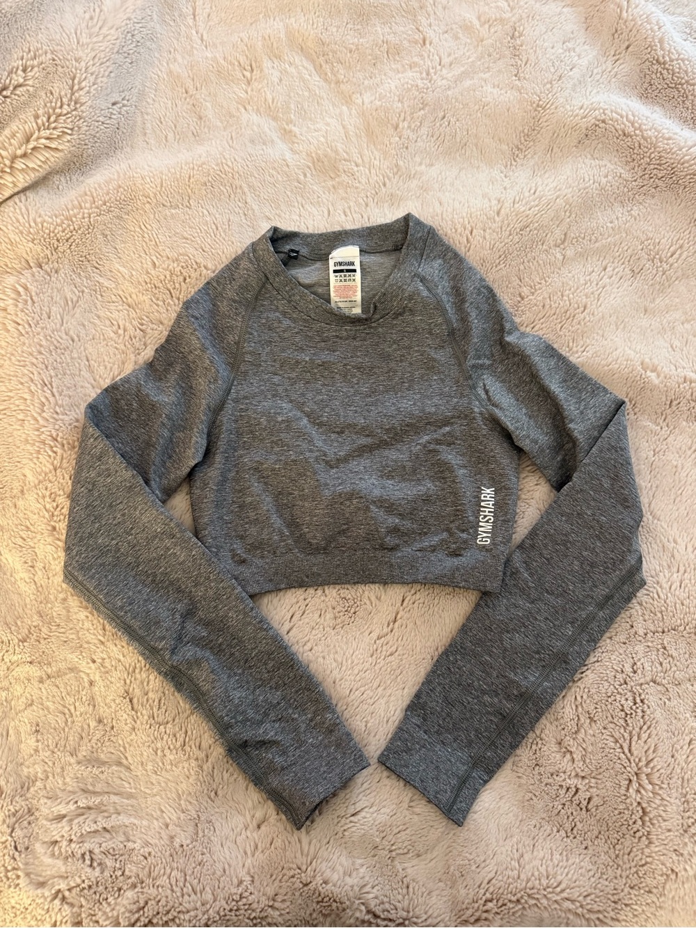Gymshark Gray Cropped Long Sleeve Sweatshirt